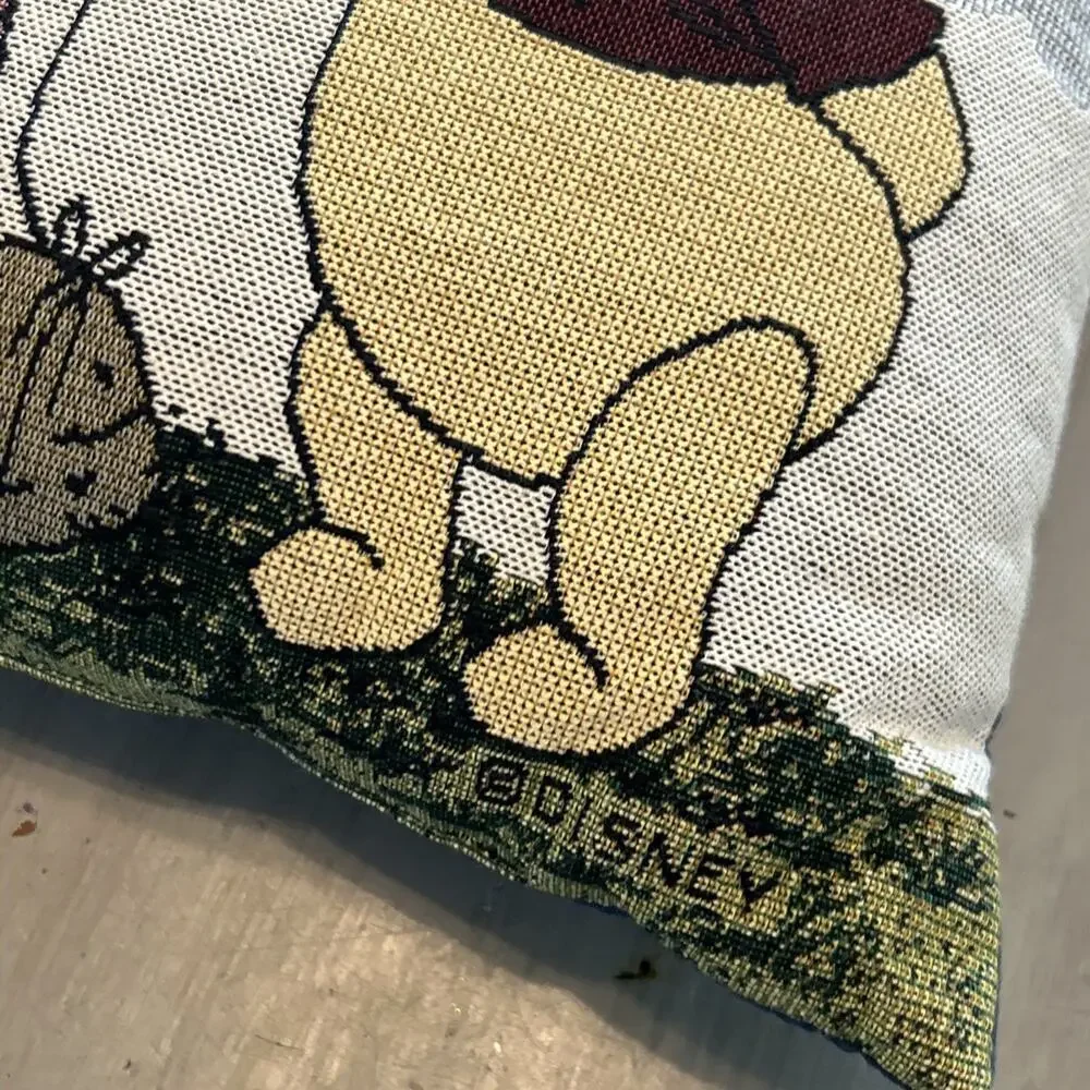 Disney Winnie the Pooh Tapestry Throw Pillow Piglet Best Friends Forever 12”x12”